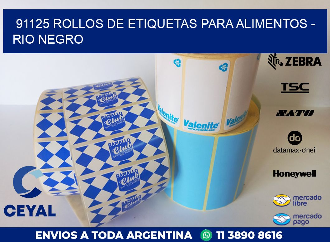 91125 ROLLOS DE ETIQUETAS PARA ALIMENTOS – RIO NEGRO