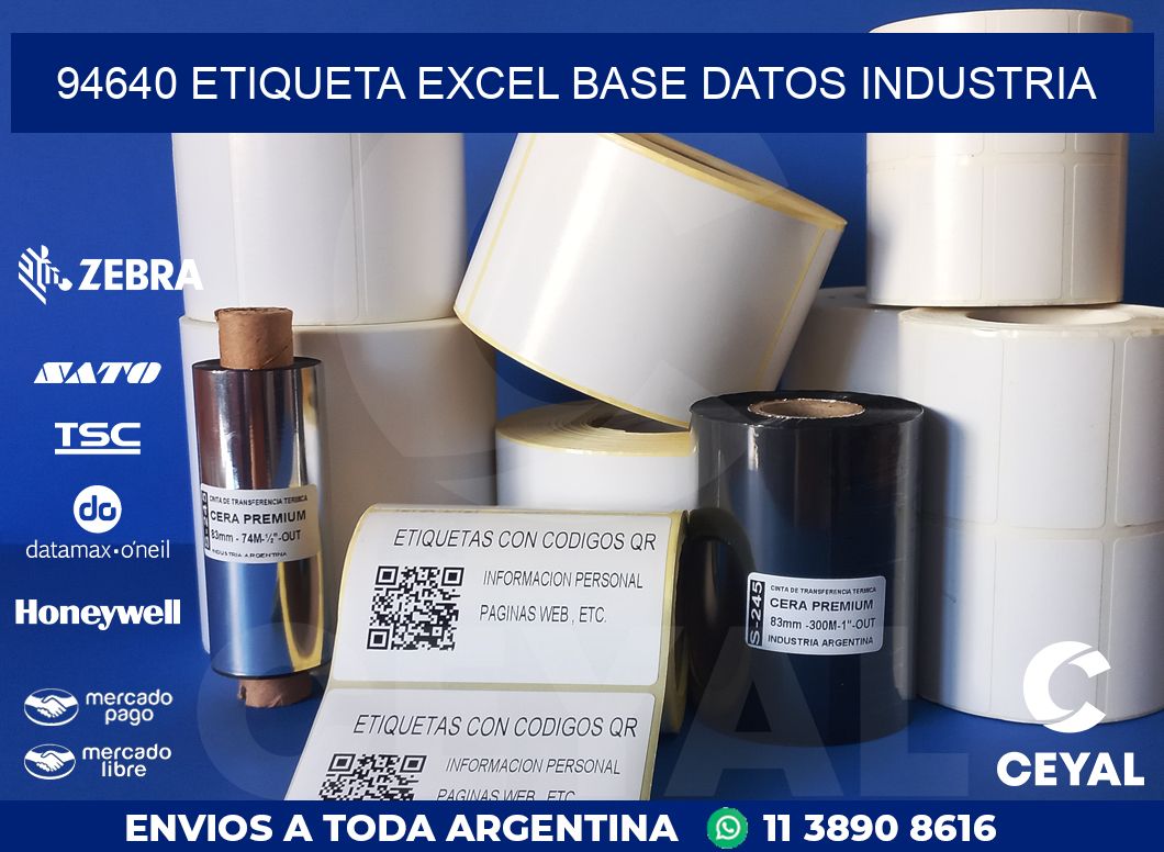 94640 etiqueta excel base datos industria