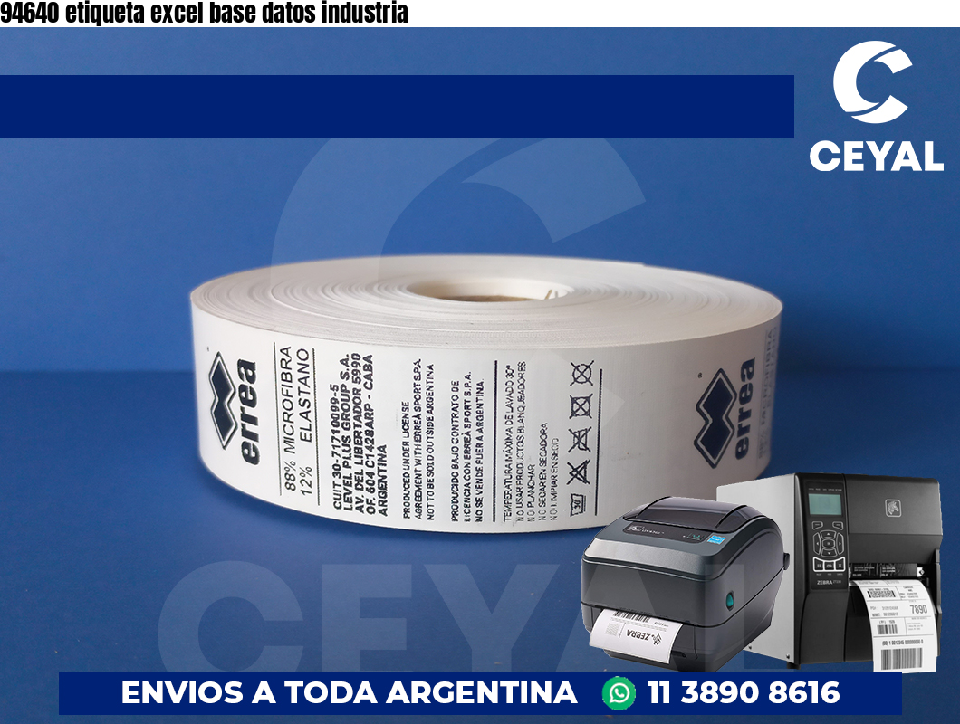 94640 etiqueta excel base datos industria