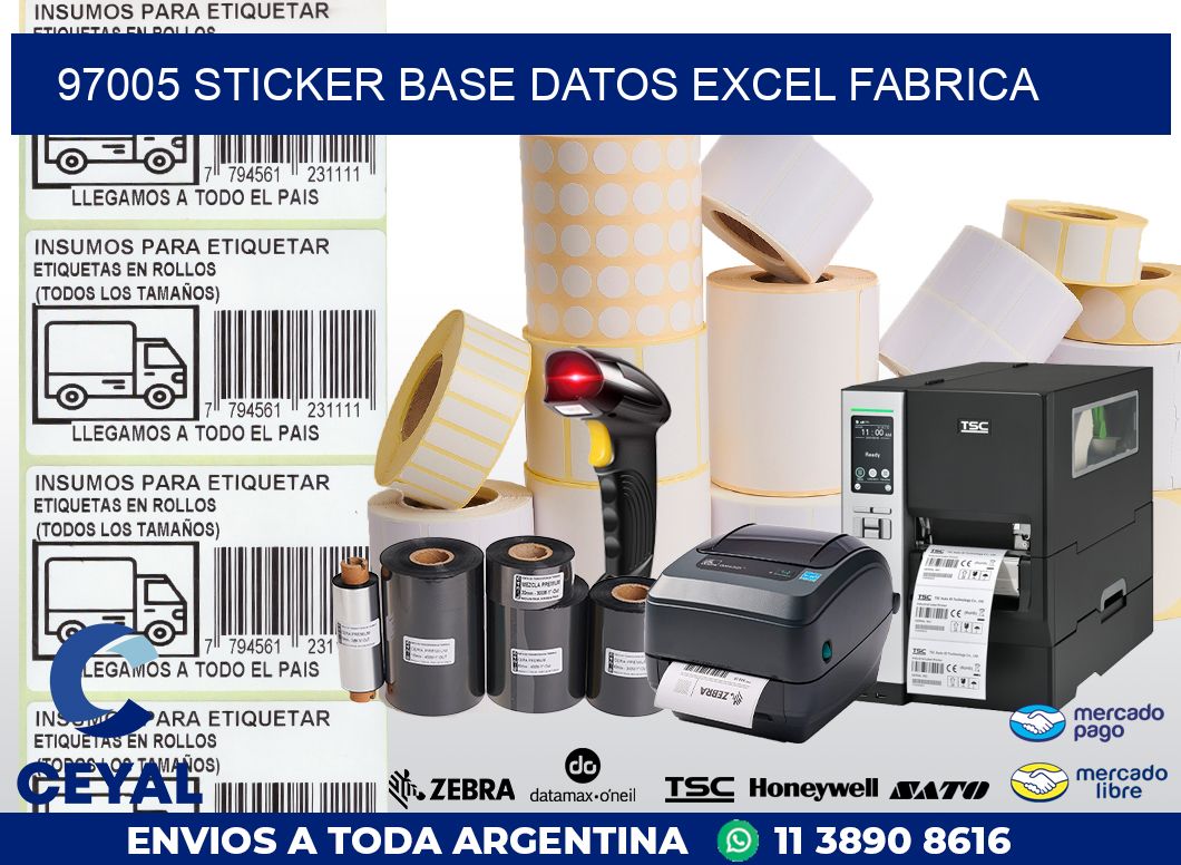 97005 sticker base datos excel fabrica