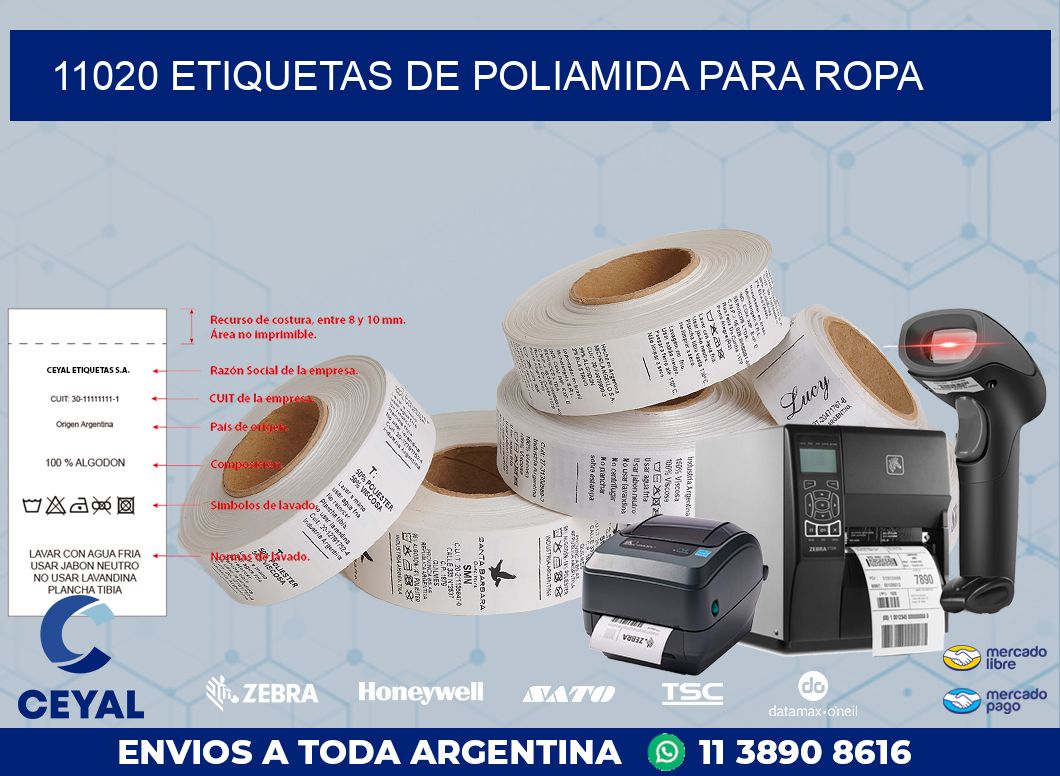 11020 ETIQUETAS DE POLIAMIDA PARA ROPA