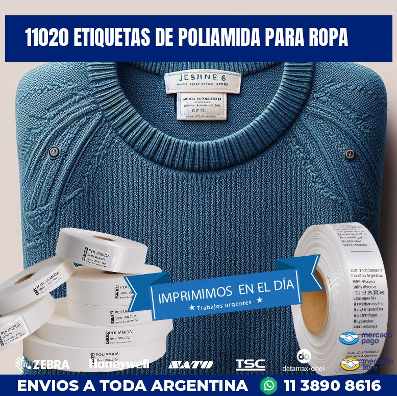 11020 ETIQUETAS DE POLIAMIDA PARA ROPA