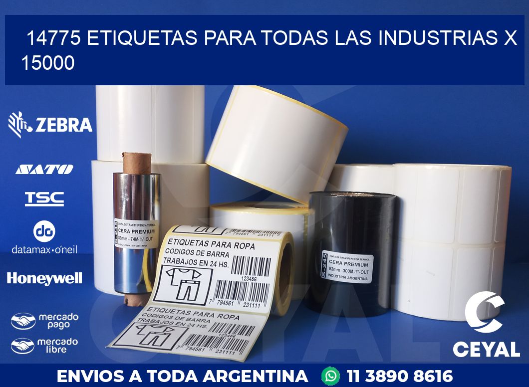 14775 ETIQUETAS PARA TODAS LAS INDUSTRIAS X 15000