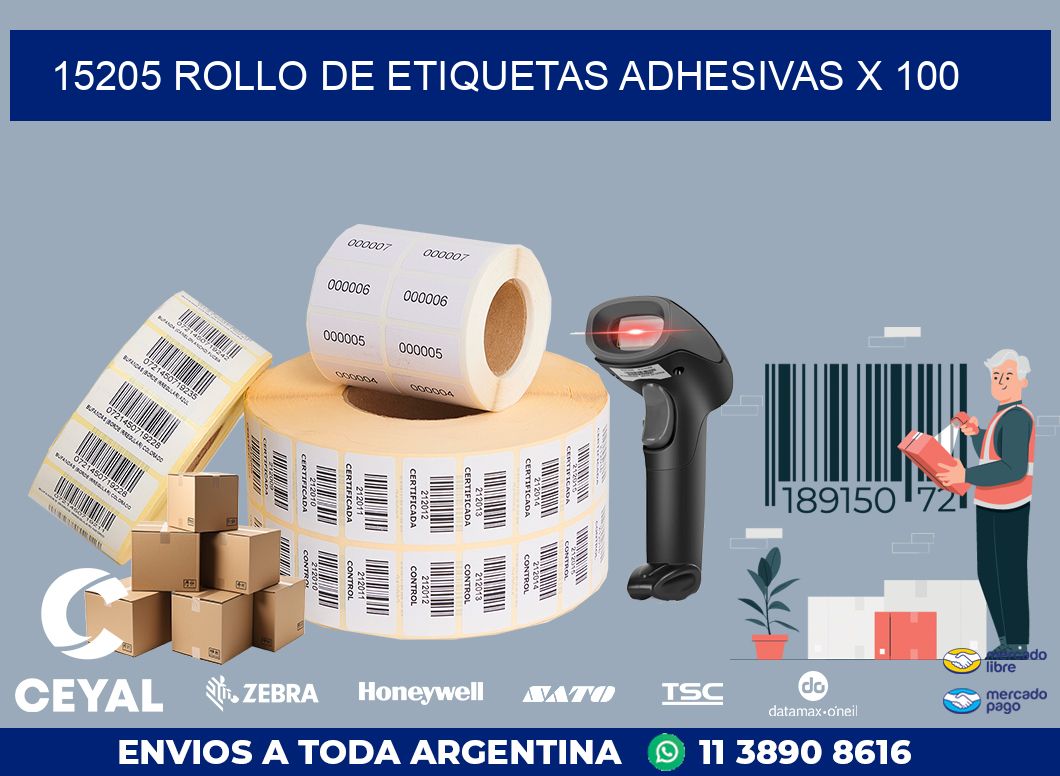 15205 ROLLO DE ETIQUETAS ADHESIVAS X 100