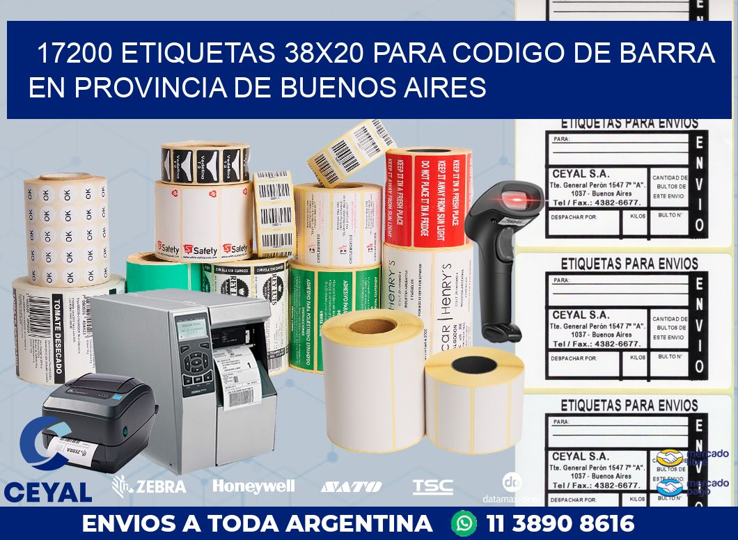 17200 ETIQUETAS 38X20 PARA CODIGO DE BARRA EN PROVINCIA DE BUENOS AIRES