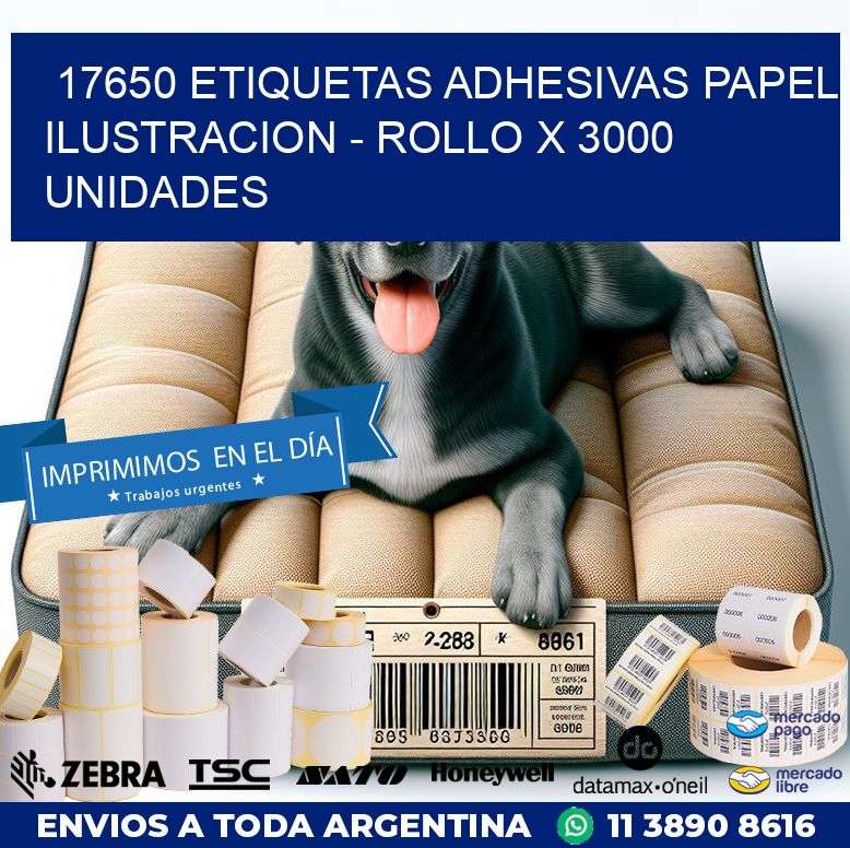 17650 ETIQUETAS ADHESIVAS PAPEL ILUSTRACION – ROLLO X 3000 UNIDADES