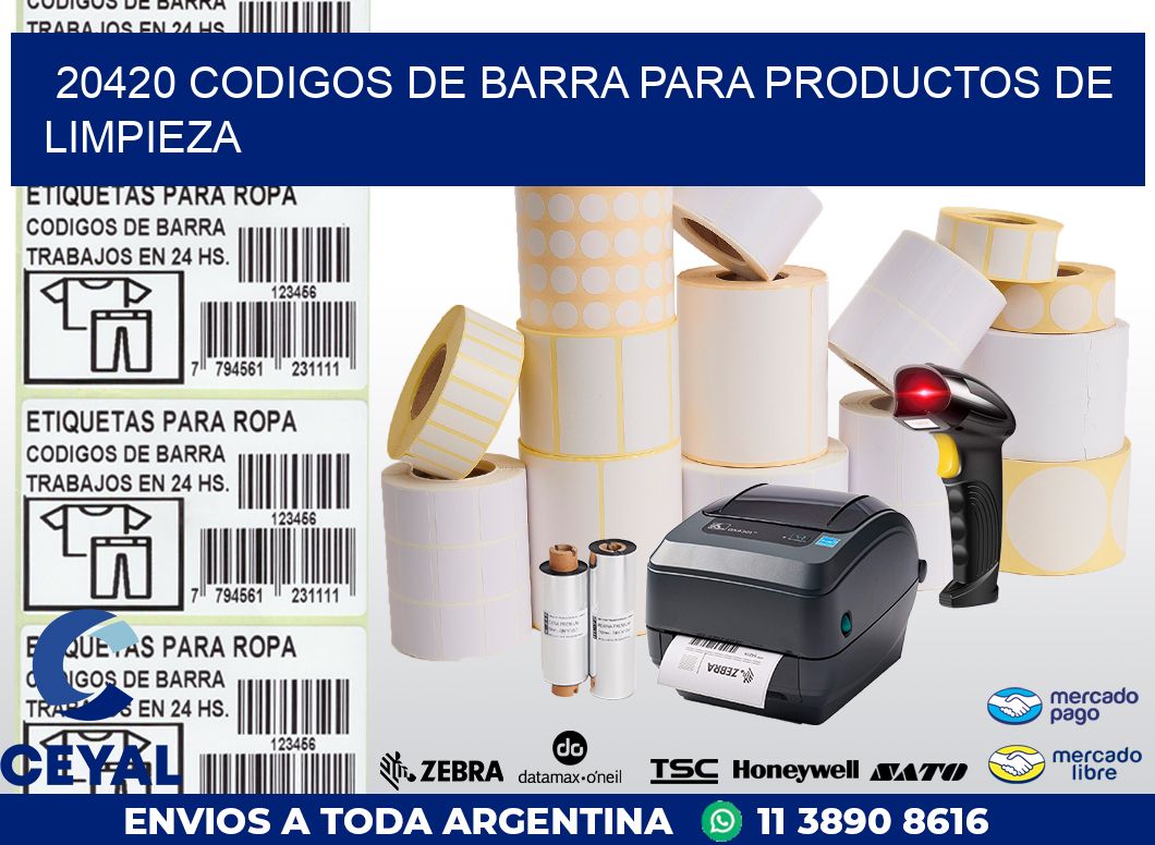 20420 CODIGOS DE BARRA PARA PRODUCTOS DE LIMPIEZA