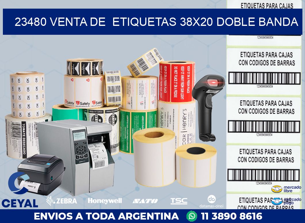 23480 VENTA DE  ETIQUETAS 38X20 DOBLE BANDA