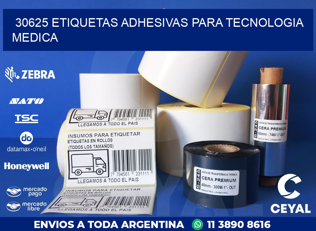 30625 ETIQUETAS ADHESIVAS PARA TECNOLOGIA MEDICA