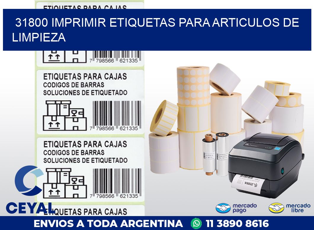 31800 IMPRIMIR ETIQUETAS PARA ARTICULOS DE LIMPIEZA