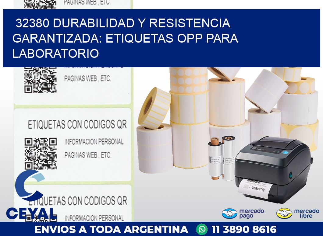 32380 DURABILIDAD Y RESISTENCIA GARANTIZADA: ETIQUETAS OPP PARA LABORATORIO