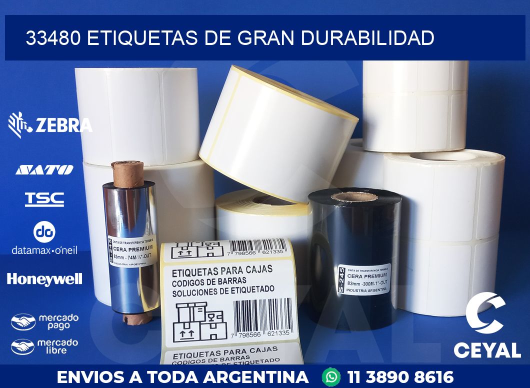 33480 ETIQUETAS DE GRAN DURABILIDAD
