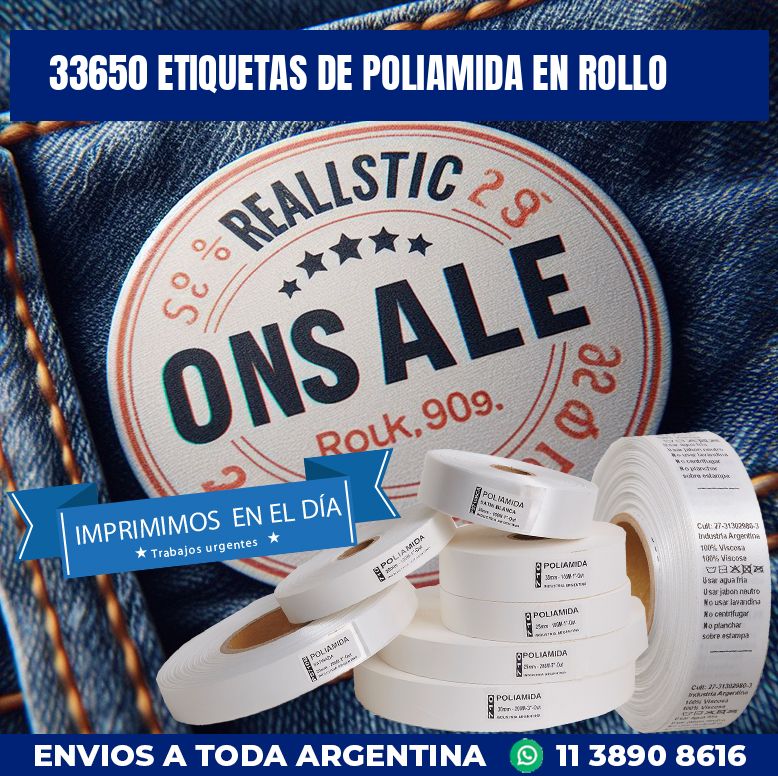 33650 ETIQUETAS DE POLIAMIDA EN ROLLO