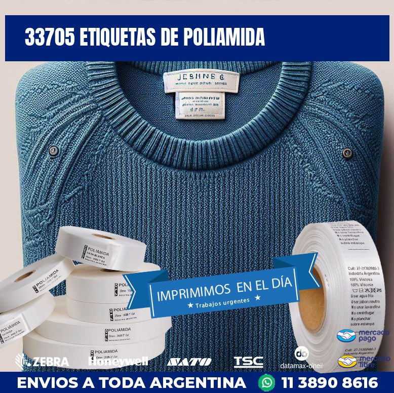 33705 ETIQUETAS DE POLIAMIDA