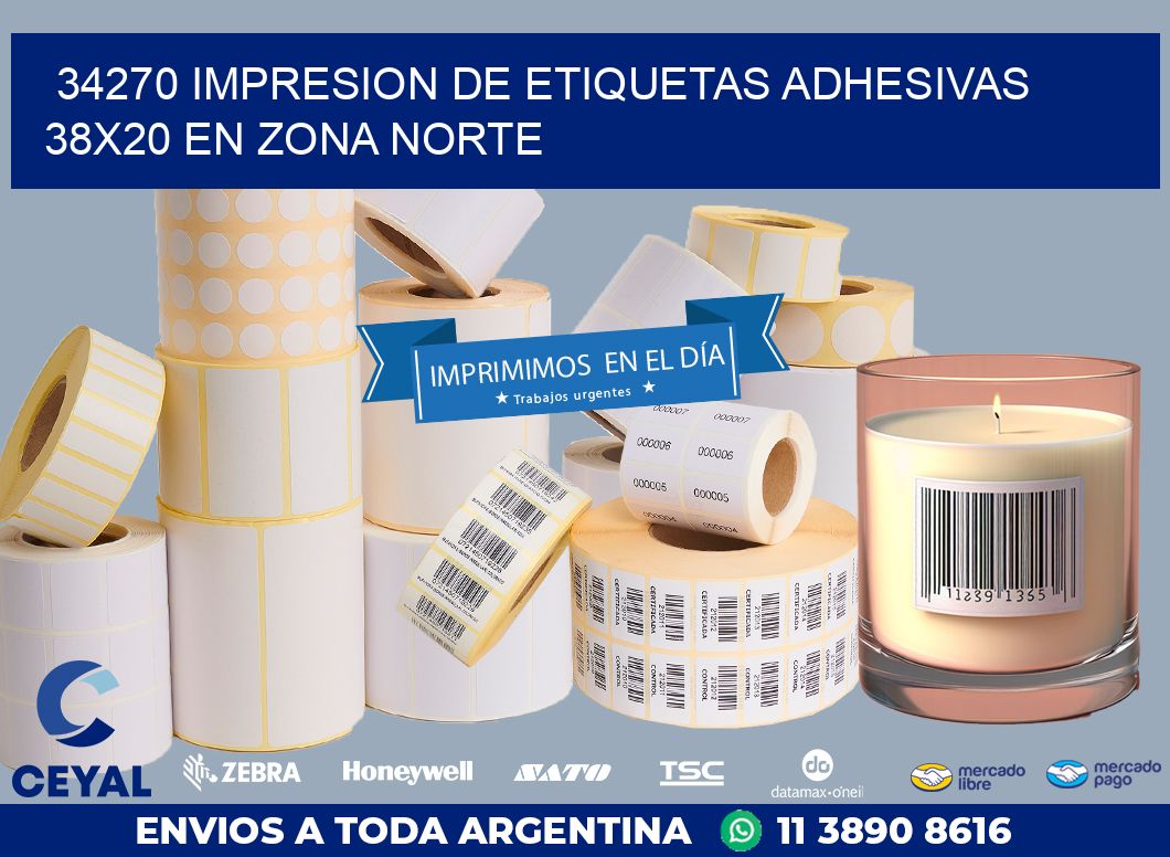 34270 IMPRESION DE ETIQUETAS ADHESIVAS 38X20 EN ZONA NORTE