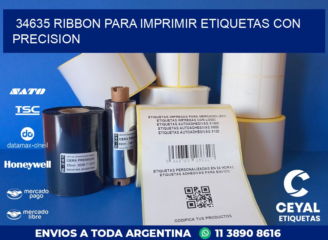 34635 RIBBON PARA IMPRIMIR ETIQUETAS CON PRECISION