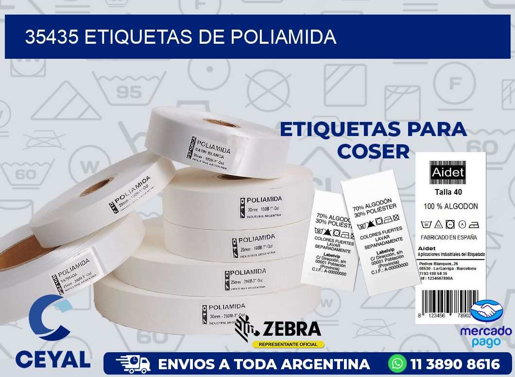 35435 ETIQUETAS DE POLIAMIDA