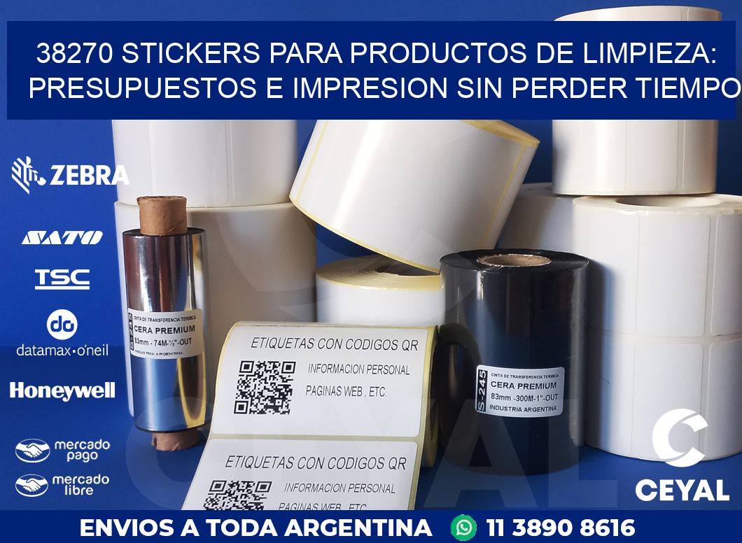 38270 STICKERS PARA PRODUCTOS DE LIMPIEZA: PRESUPUESTOS E IMPRESION SIN PERDER TIEMPO