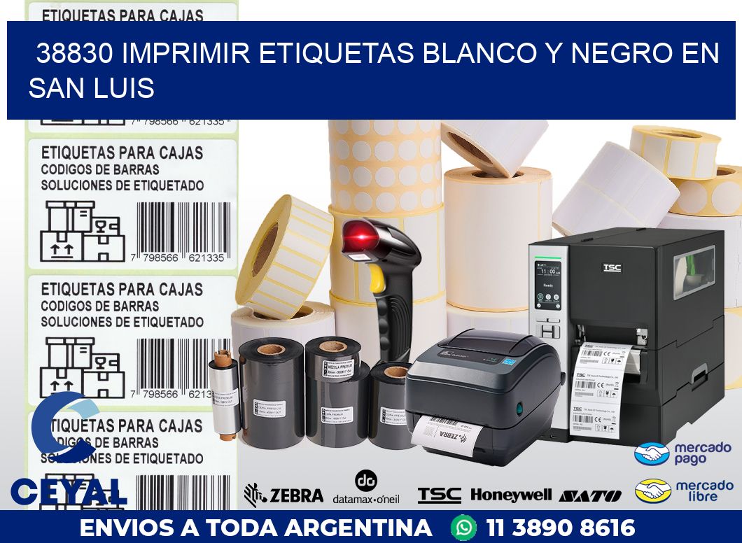 38830 IMPRIMIR ETIQUETAS BLANCO Y NEGRO EN SAN LUIS