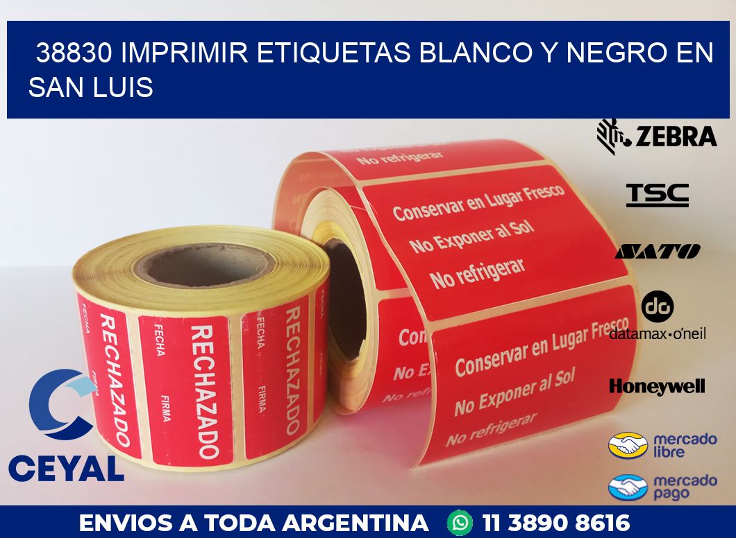 38830 IMPRIMIR ETIQUETAS BLANCO Y NEGRO EN SAN LUIS