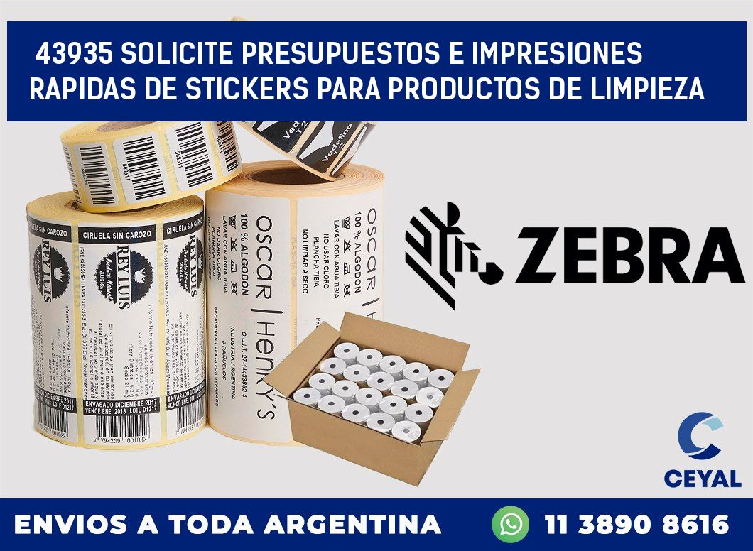 43935 SOLICITE PRESUPUESTOS E IMPRESIONES RAPIDAS DE STICKERS PARA PRODUCTOS DE LIMPIEZA