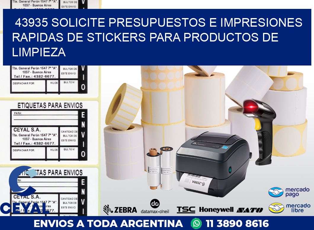 43935 SOLICITE PRESUPUESTOS E IMPRESIONES RAPIDAS DE STICKERS PARA PRODUCTOS DE LIMPIEZA