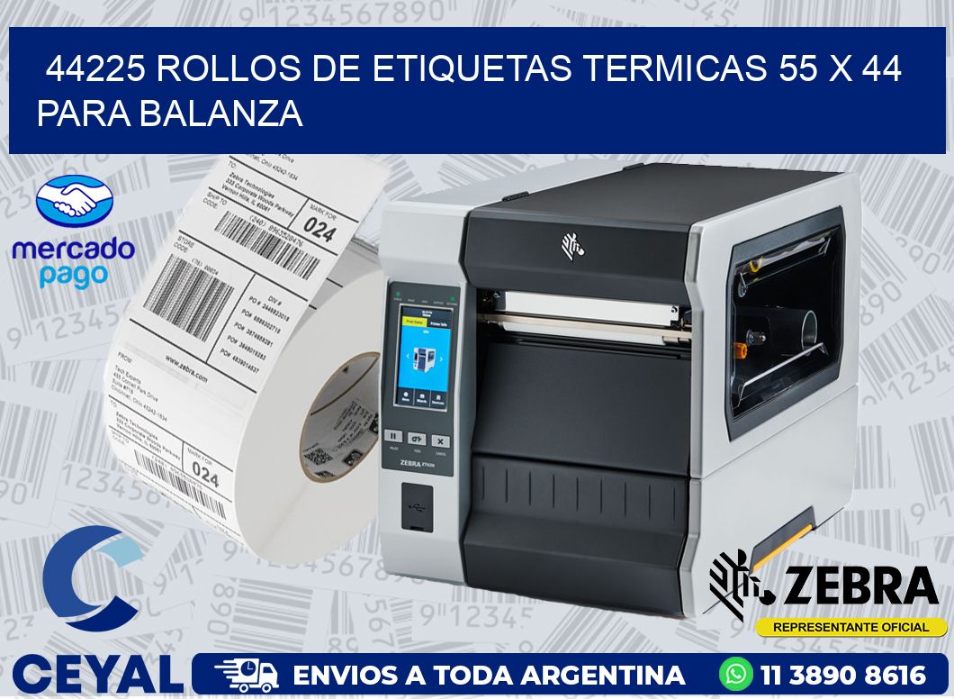 44225 ROLLOS DE ETIQUETAS TERMICAS 55 X 44 PARA BALANZA