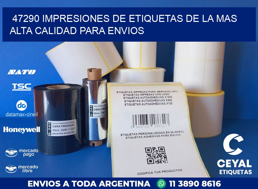 47290 IMPRESIONES DE ETIQUETAS DE LA MAS ALTA CALIDAD PARA ENVIOS
