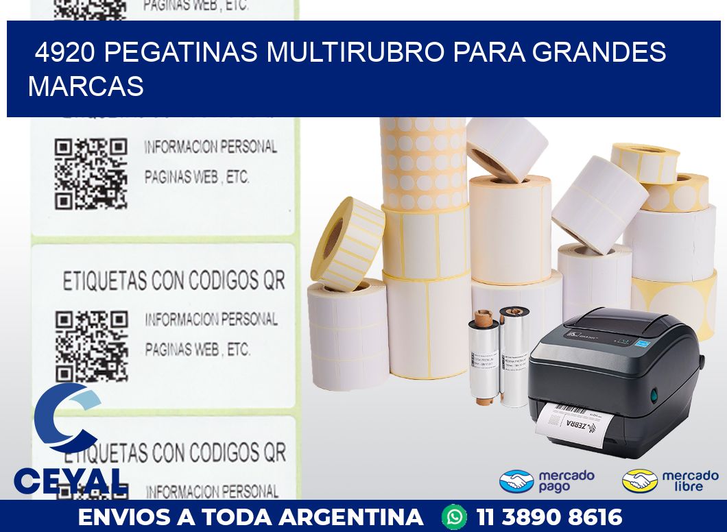 4920 PEGATINAS MULTIRUBRO PARA GRANDES MARCAS