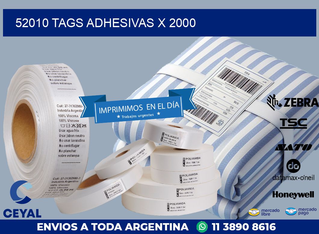 52010 TAGS ADHESIVAS X 2000