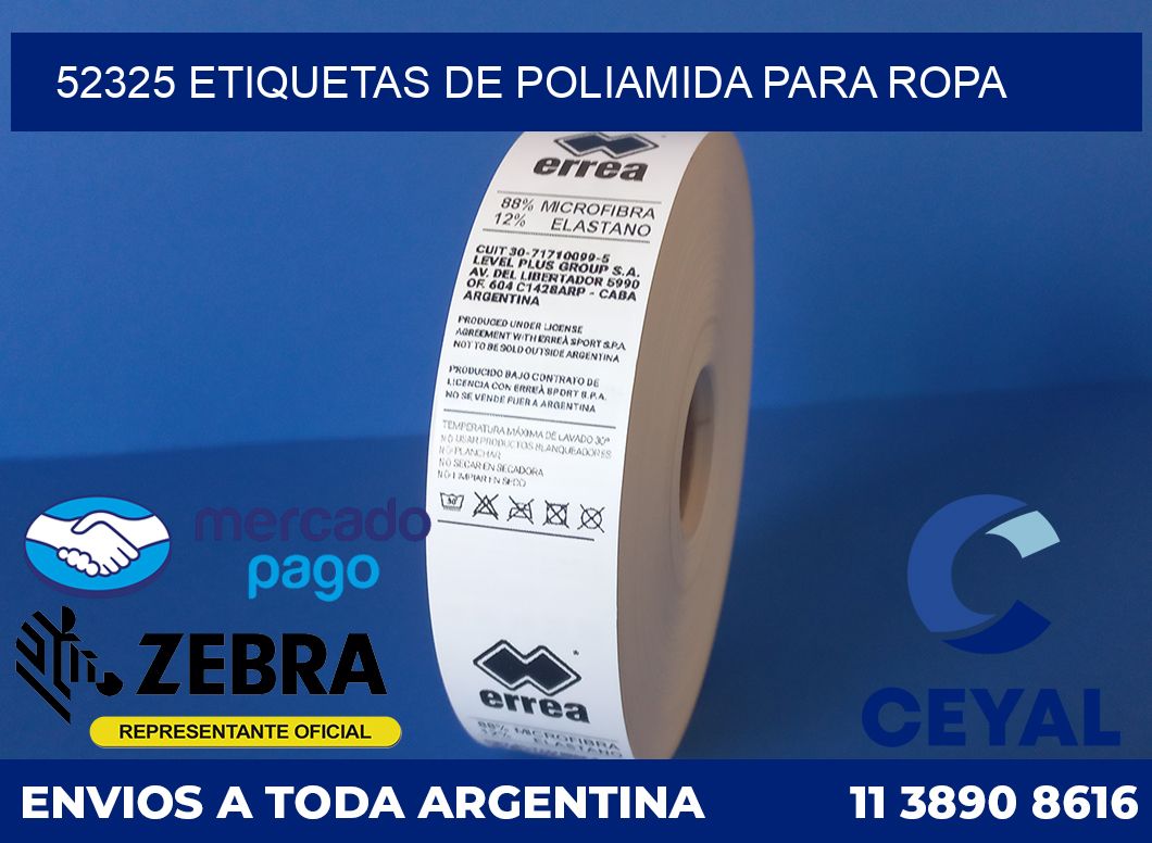 52325 ETIQUETAS DE POLIAMIDA PARA ROPA