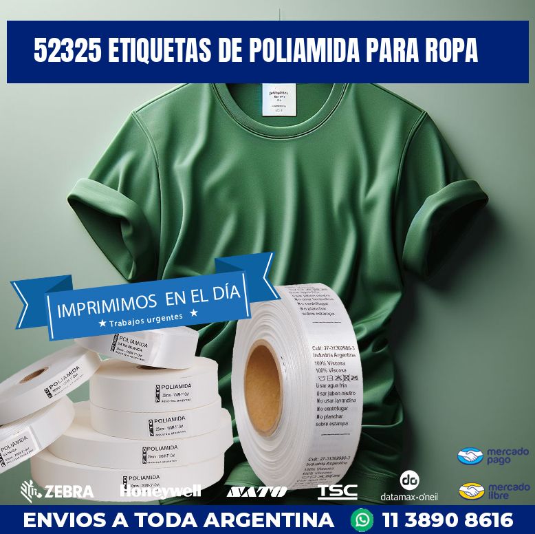 52325 ETIQUETAS DE POLIAMIDA PARA ROPA