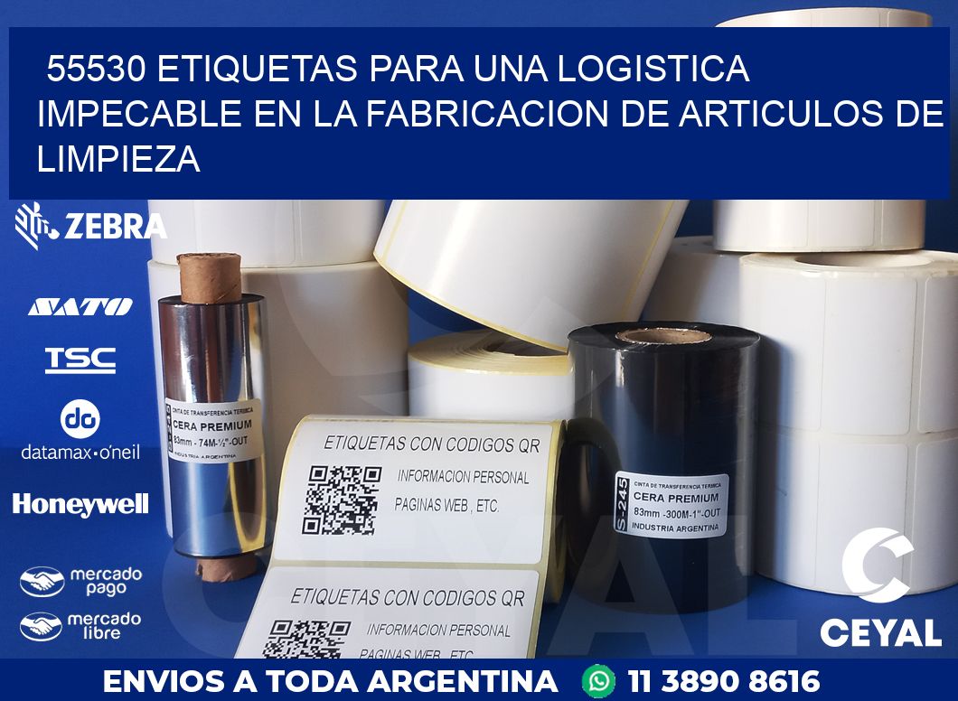 55530 ETIQUETAS PARA UNA LOGISTICA IMPECABLE EN LA FABRICACION DE ARTICULOS DE LIMPIEZA