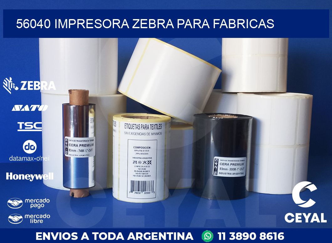 56040 IMPRESORA ZEBRA PARA FABRICAS