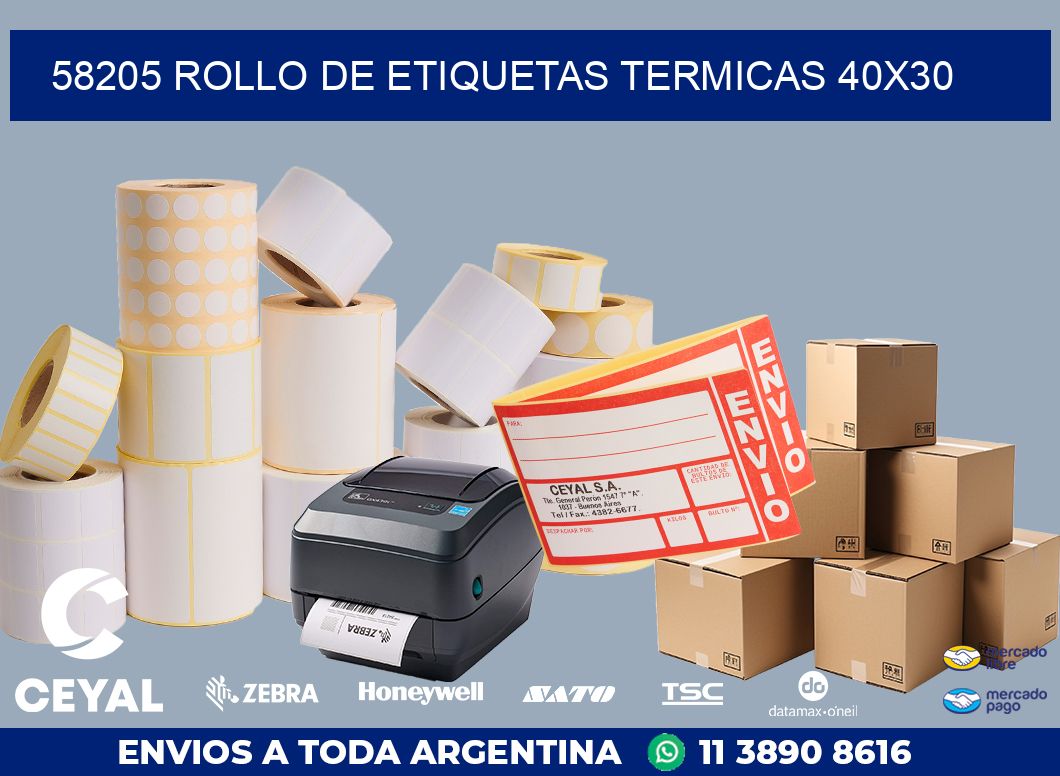 58205 ROLLO DE ETIQUETAS TERMICAS 40X30