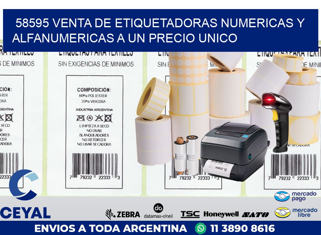 58595 VENTA DE ETIQUETADORAS NUMERICAS Y ALFANUMERICAS A UN PRECIO UNICO