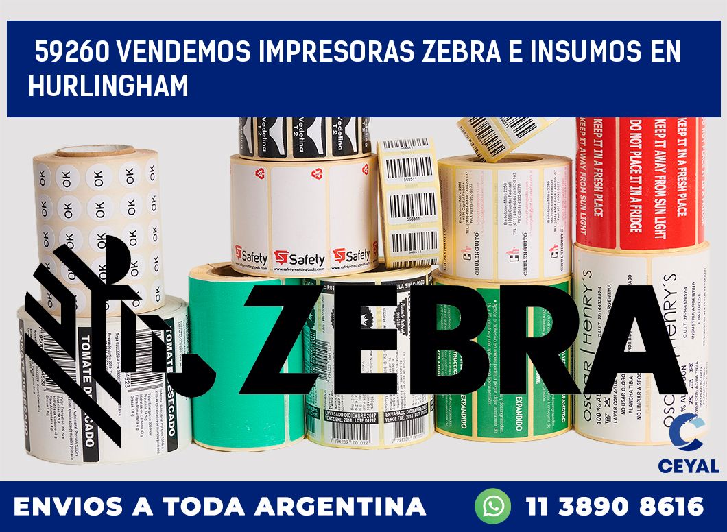 59260 VENDEMOS IMPRESORAS ZEBRA E INSUMOS EN HURLINGHAM