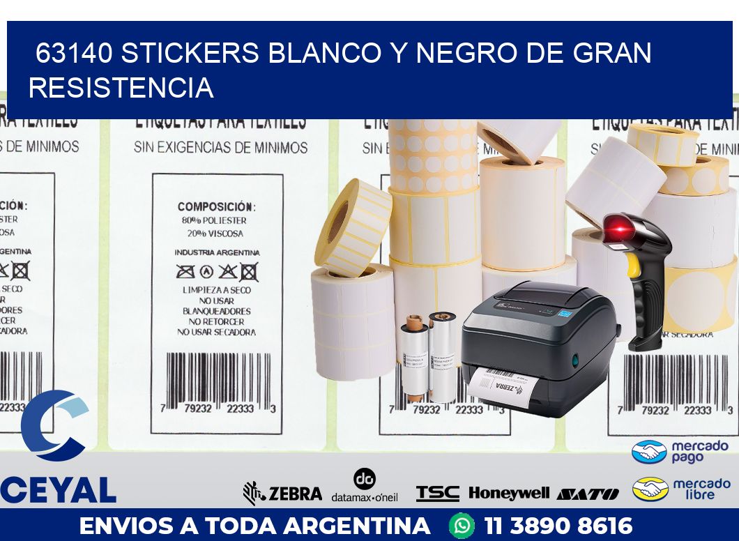 63140 STICKERS BLANCO Y NEGRO DE GRAN RESISTENCIA