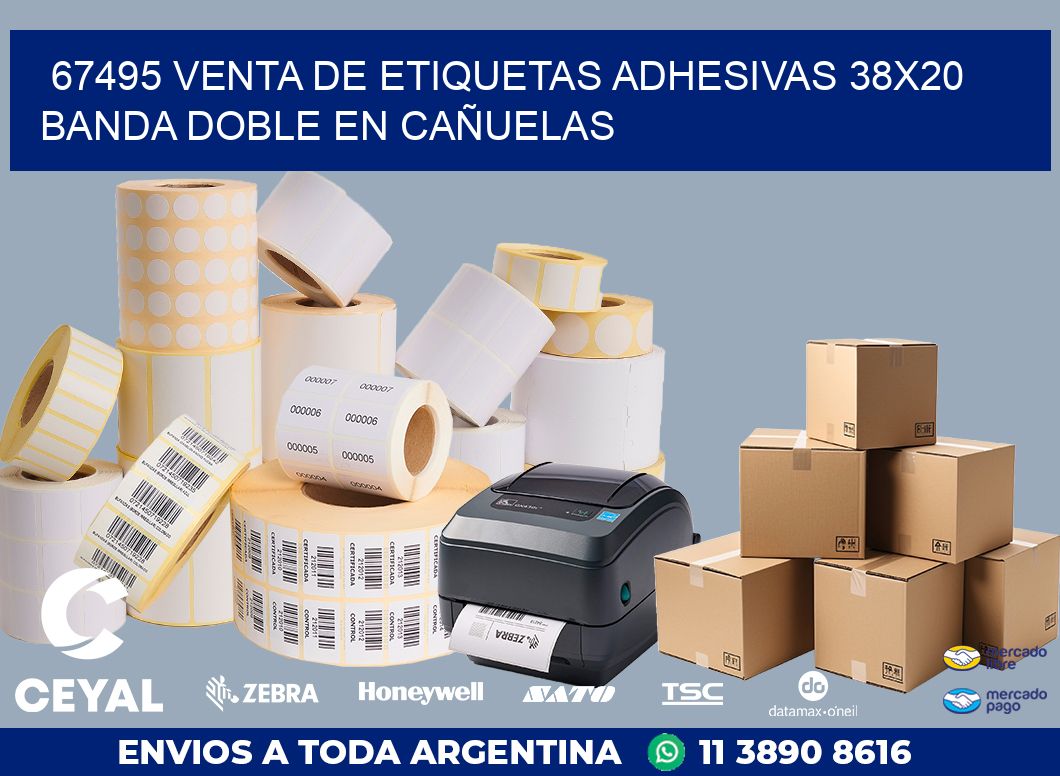 67495 VENTA DE ETIQUETAS ADHESIVAS 38X20 BANDA DOBLE EN CAÑUELAS