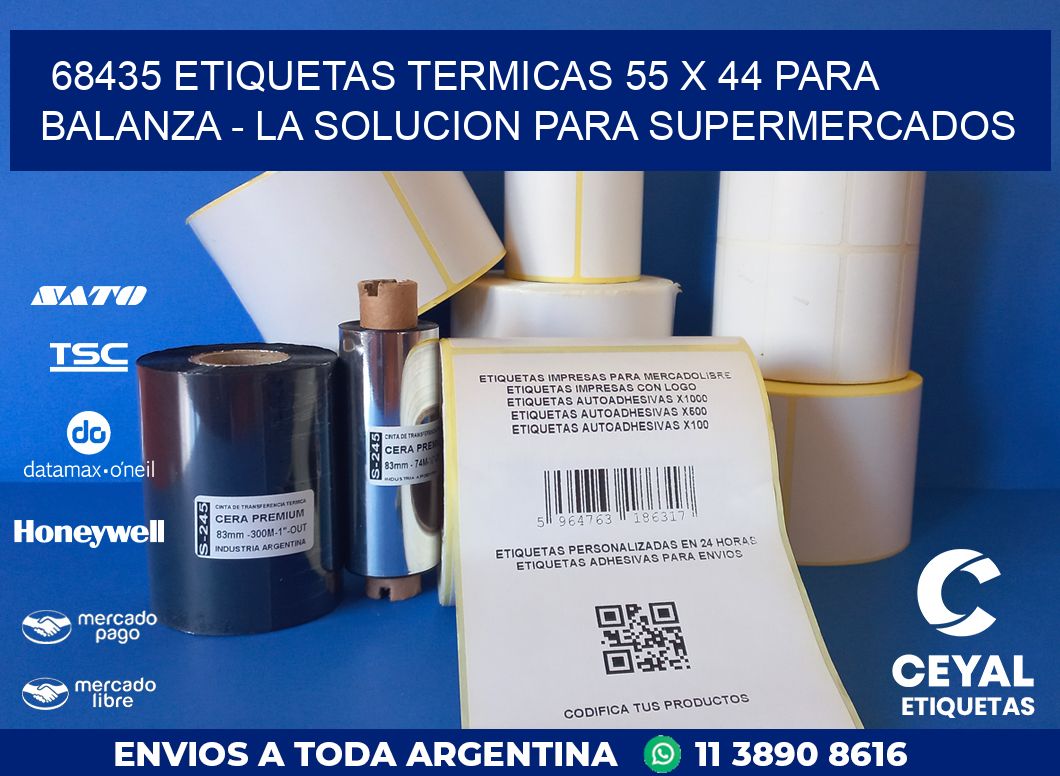 68435 ETIQUETAS TERMICAS 55 X 44 PARA BALANZA – LA SOLUCION PARA SUPERMERCADOS