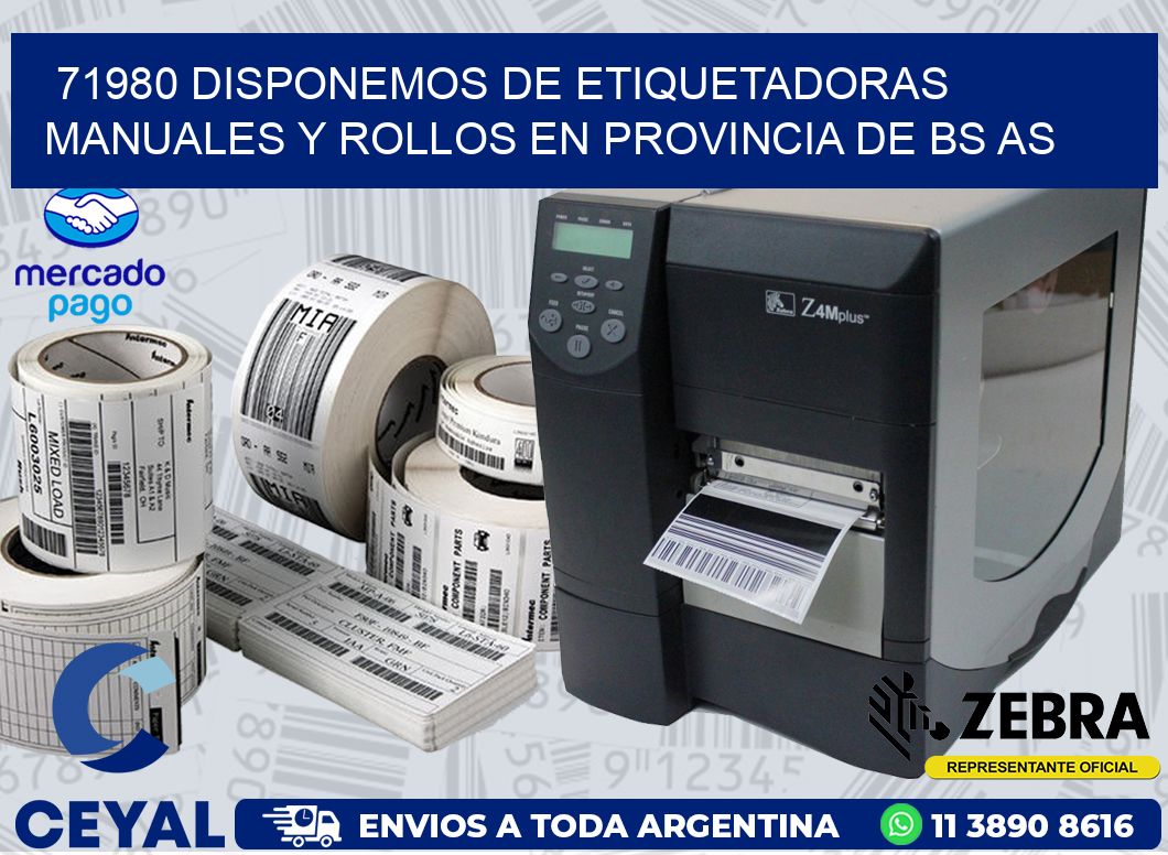 71980 DISPONEMOS DE ETIQUETADORAS MANUALES Y ROLLOS EN PROVINCIA DE BS AS