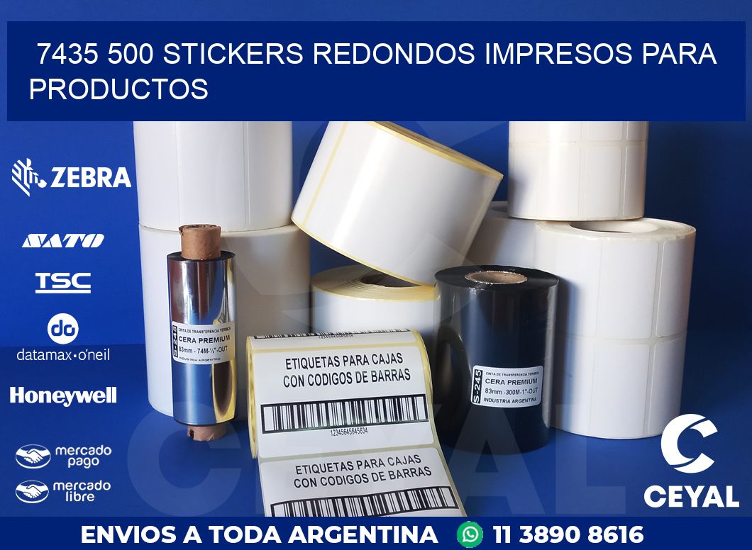 7435 500 STICKERS REDONDOS IMPRESOS PARA PRODUCTOS