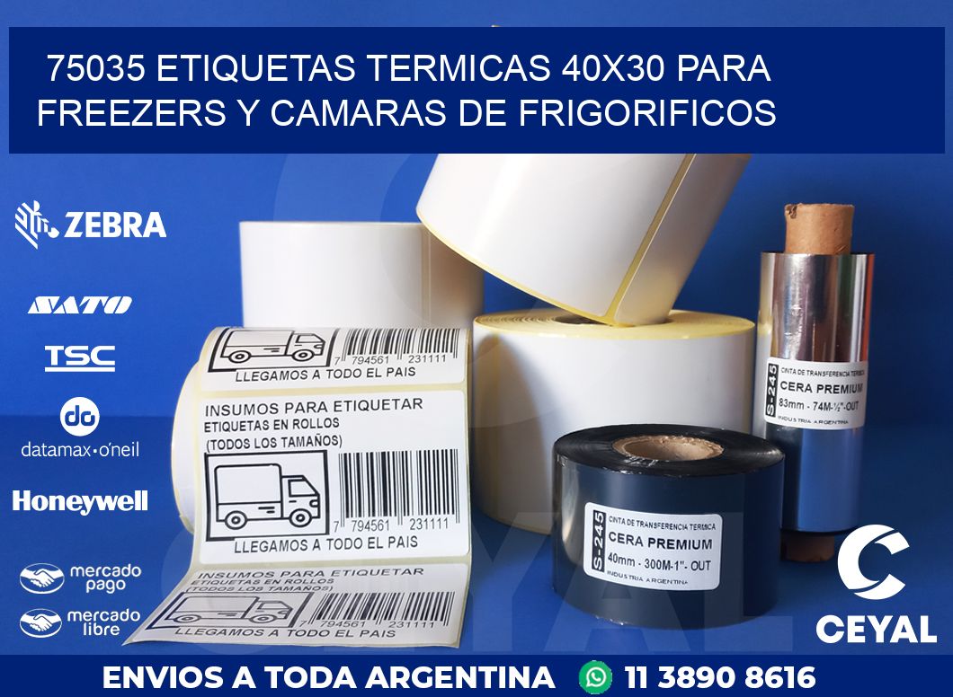 75035 ETIQUETAS TERMICAS 40X30 PARA FREEZERS Y CAMARAS DE FRIGORIFICOS