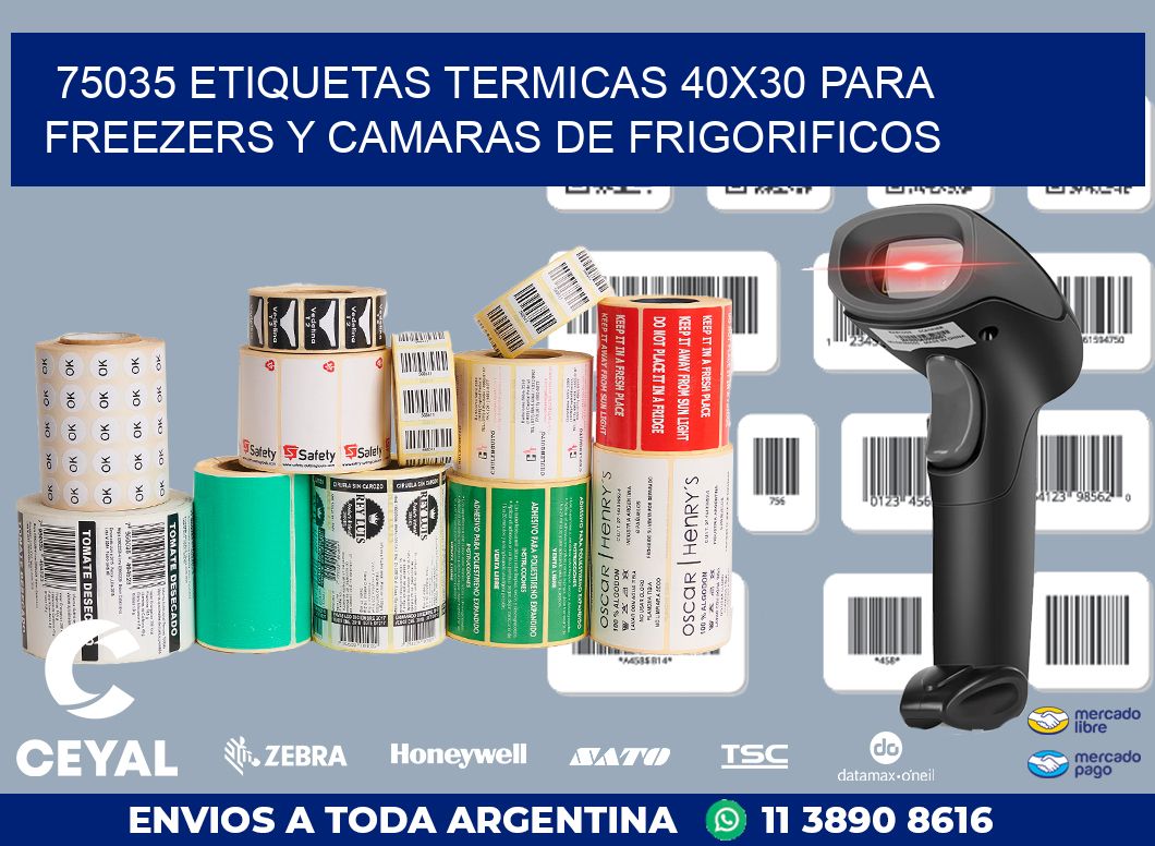 75035 ETIQUETAS TERMICAS 40X30 PARA FREEZERS Y CAMARAS DE FRIGORIFICOS