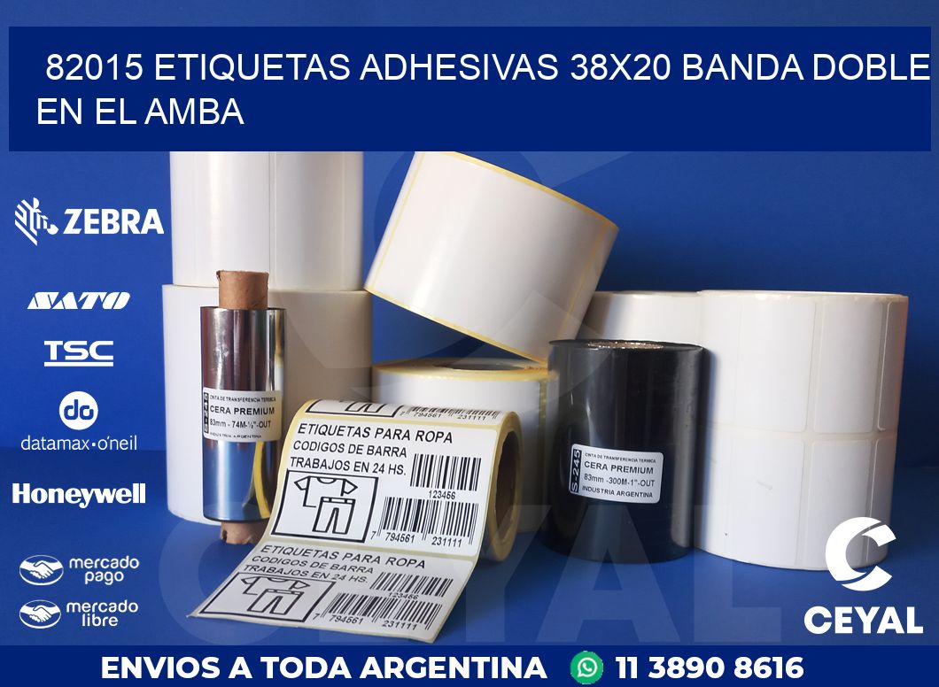 82015 ETIQUETAS ADHESIVAS 38X20 BANDA DOBLE EN EL AMBA