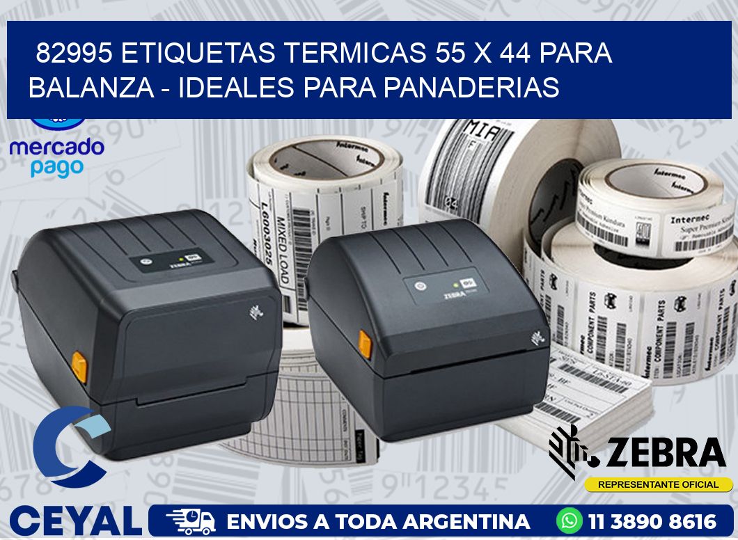 82995 ETIQUETAS TERMICAS 55 X 44 PARA BALANZA - IDEALES PARA PANADERIAS