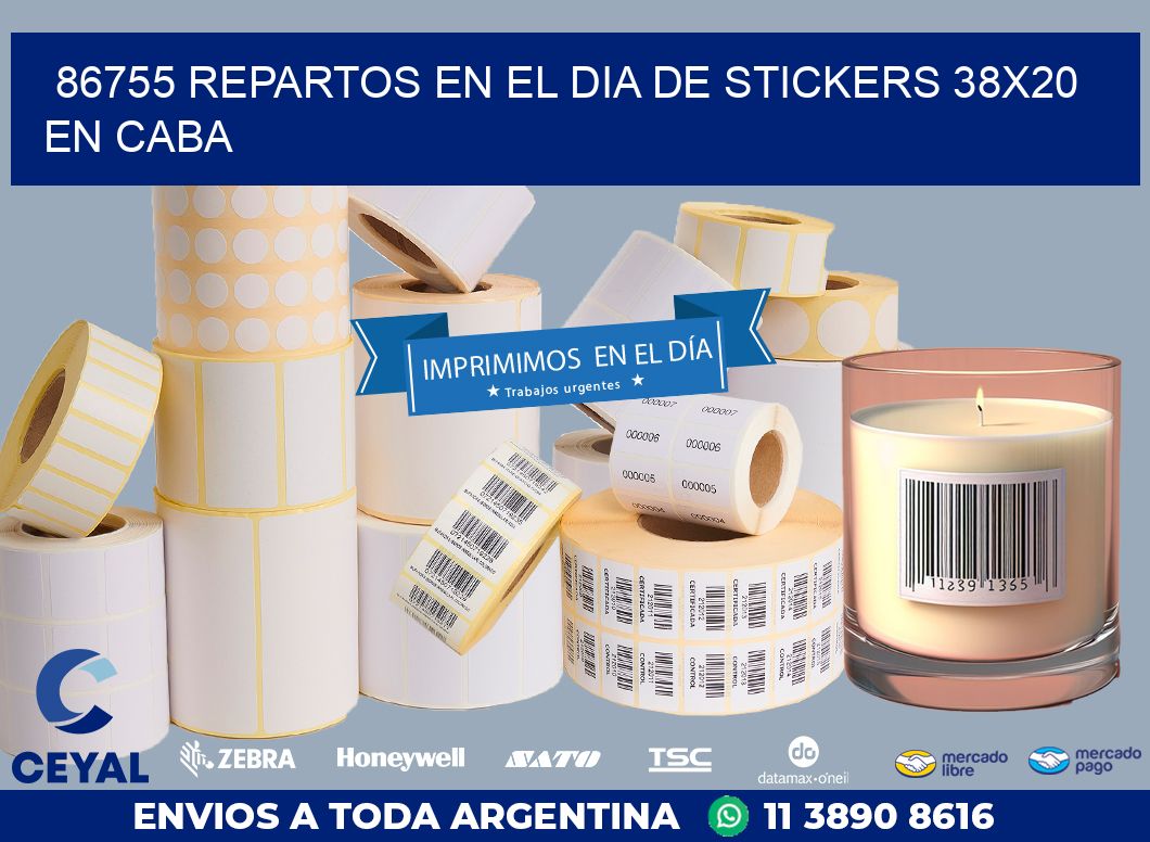 86755 REPARTOS EN EL DIA DE STICKERS 38X20 EN CABA