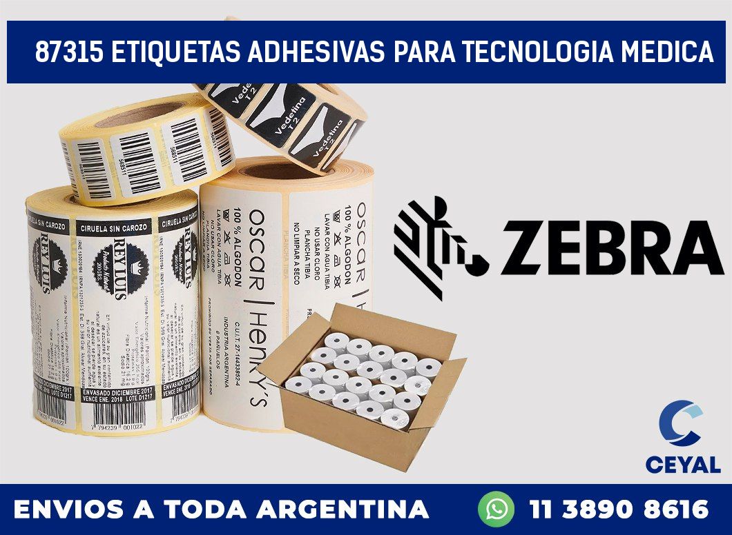 87315 ETIQUETAS ADHESIVAS PARA TECNOLOGIA MEDICA