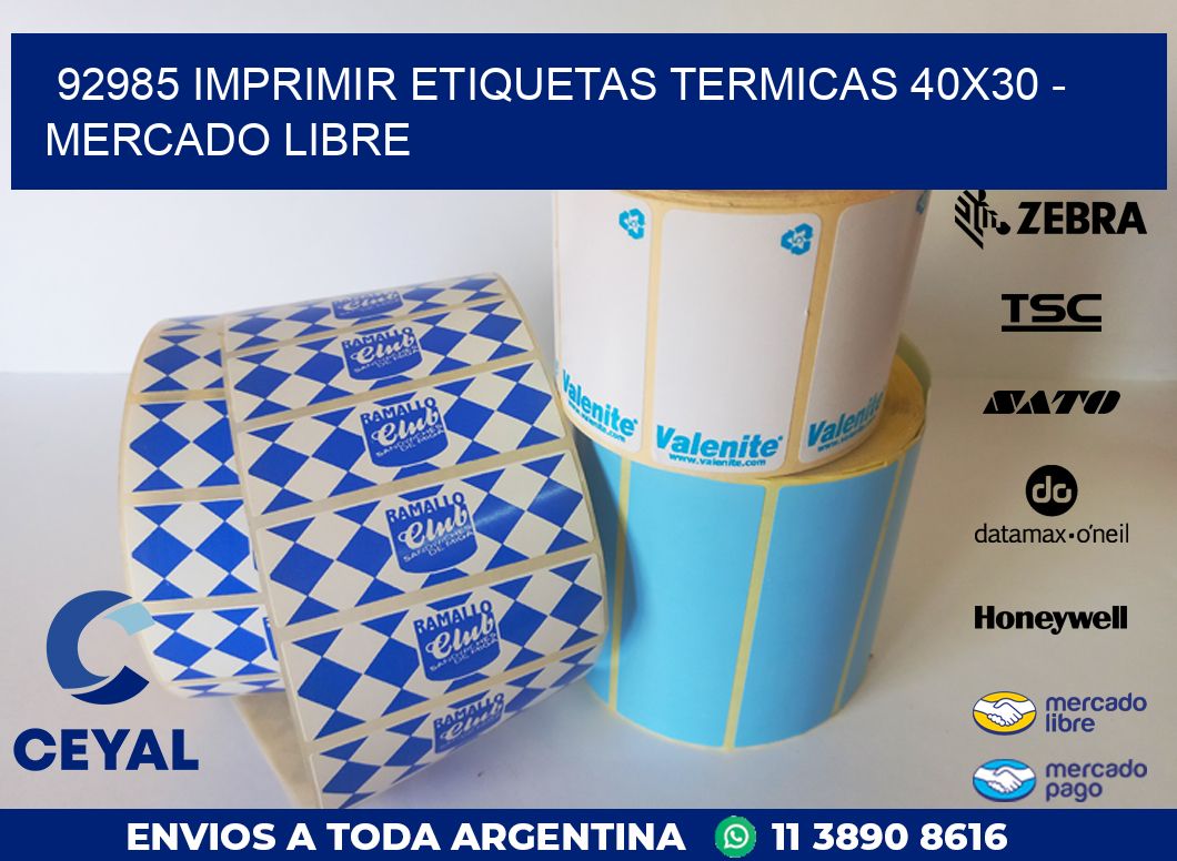 92985 IMPRIMIR ETIQUETAS TERMICAS 40X30 - MERCADO LIBRE