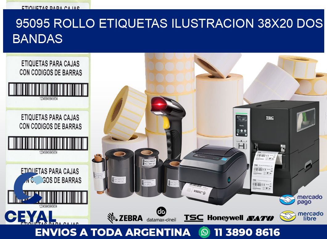 95095 ROLLO ETIQUETAS ILUSTRACION 38X20 DOS BANDAS